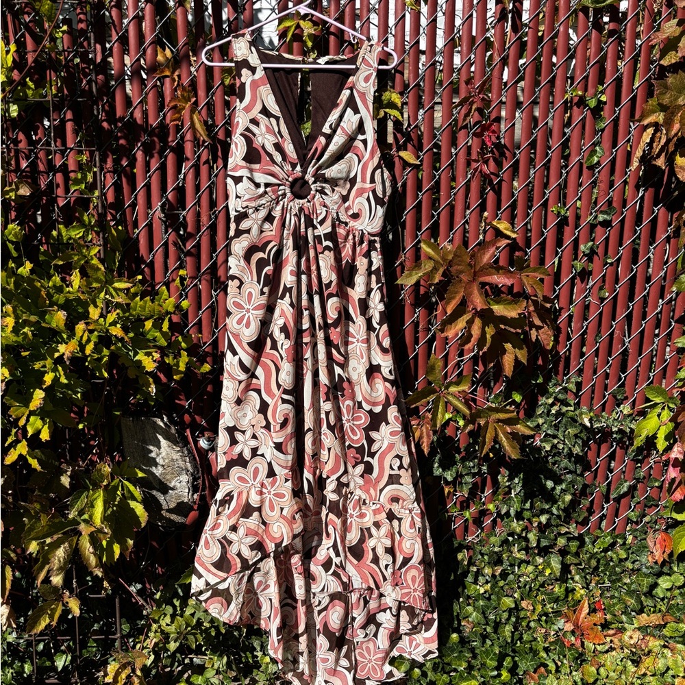 Indulge Floral Maxi Dress - Brown and Cream